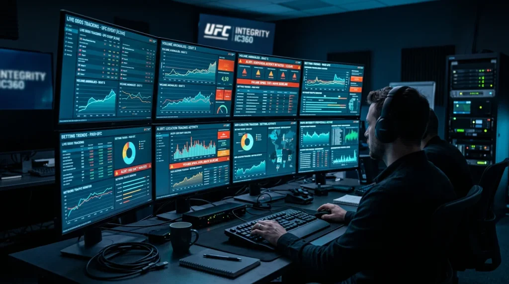 Écran de surveillance affichant des flux de données de paris sportifs en temps réel