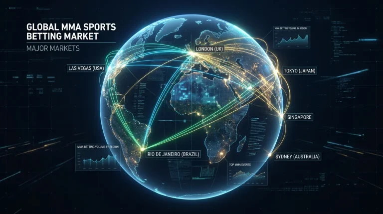 Globe terrestre avec des points lumineux indiquant les marchés de paris sportifs dans le monde